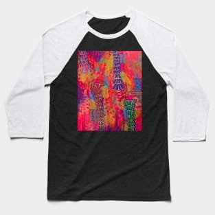 Abstract Forest in Pink Baseball T-Shirt